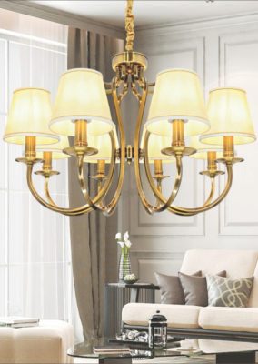 Đèn chùm trang trí cao cấp, kết hợp pha lê lấp lánh và chi tiết kim loại tinh xảo, mang lại vẻ đẹp hiện đại và sang trọng cho phòng khách, biệt thự hay sảnh lớn