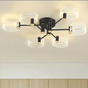 Đèn chùm trang trí cao cấp, kết hợp pha lê lấp lánh và chi tiết kim loại tinh xảo, mang lại vẻ đẹp hiện đại và sang trọng cho phòng khách, biệt thự hay sảnh lớn