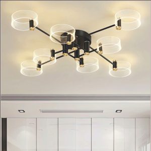 Đèn chùm trang trí cao cấp, kết hợp pha lê lấp lánh và chi tiết kim loại tinh xảo, mang lại vẻ đẹp hiện đại và sang trọng cho phòng khách, biệt thự hay sảnh lớn