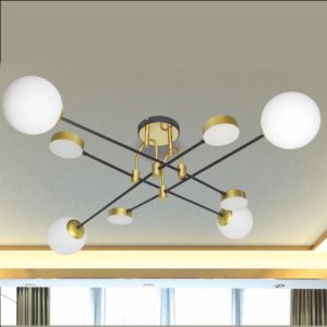 Đèn chùm trang trí cao cấp, kết hợp pha lê lấp lánh và chi tiết kim loại tinh xảo, mang lại vẻ đẹp hiện đại và sang trọng cho phòng khách, biệt thự hay sảnh lớn